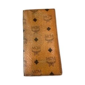 Authentic Vintage MCM Visetos Monogram Long Bifold Leather Wallet – Cognac uni